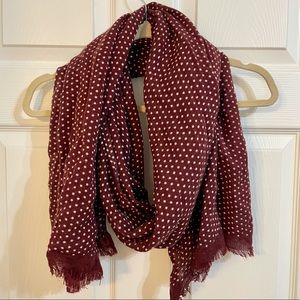 Maroon Polka Dot Scarf